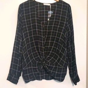 NWT plaid blouse sz M
